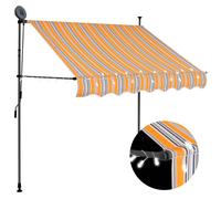 vidaXL Toldo manual retráctil con LED amarillo y azul 150 cm