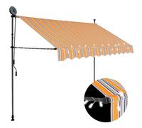 vidaXL Toldo manual retráctil con LED amarillo y azul 250 cm