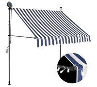 vidaXL Toldo manual retráctil con LED azul y blanco 200 cm