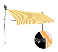 vidaXL Toldo manual retráctil con LED blanco y naranja 350 cm