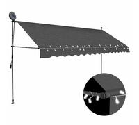 vidaXL Toldo manual retráctil con LED gris antracita 350 cm