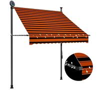 vidaXL Toldo Manual retráctil con LED Naranja y marrón 150 cm