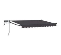 vidaXL Toldo Manual retráctil con Leds Antracita 3,5 x 2,5 m, Una solución Moderna, toldo retráctil, toldo de jardín, Resistente, LED para tu Porche