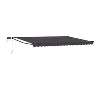 vidaXL Toldo Manual retráctil con Leds Antracita 4 x 3 m, Una solución Moderna, toldo retráctil, toldo de jardín, Resistente, LED para tu Porche