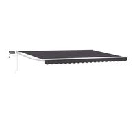 vidaXL Toldo Manual retráctil con Leds Antracita y Blanco 5 x 3 m, Una solución Moderna, toldo retráctil, toldo de jardín, Resistente, LED para tu Porche