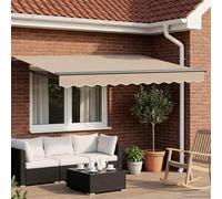 vidaXL Toldo manual retráctil con LEDs Beige y Antracita 3 x 2,5 m