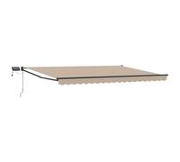 vidaXL Toldo Manual retráctil con Leds Beige y Antracita 4 x 3 m, Una solución Moderna, toldo retráctil, toldo de jardín, Resistente, LED para tu Porche