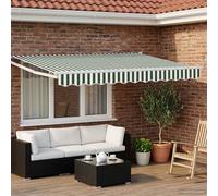vidaXL Toldo manual retráctil con LEDs Verde y 3,5 x 2,5 m