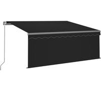 vidaXL Toldo manual retráctil con toldo enrollable y luces LED, 3x2,5 metros, color antracita