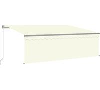vidaXL: Toldo manual retráctil con toldo enrollable y luces LED, 4x3 metros, color crema