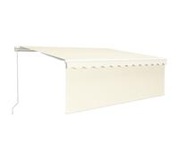 vidaXL: Toldo manual retráctil con toldo enrollable y luces LED, 4x3 metros, color crema