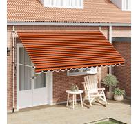 vidaXL Toldo manual retráctil naranja y marrón 400 cm