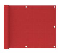 vidaXL Toldo para Balcón Parasol Pantalla Privacidad Malla Ocultación Patio Jardín Terraza Protección Impermeable HDPE Rojo 75x500 cm