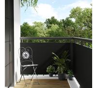 vidaXL Toldo para balcón ratán sintético Negro 400x80 cm, Pantalla de balcón, Pantalla de privacidad de jardín, Pantalla de Cerca, Pantalla de jardín