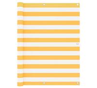 vidaXL Toldo para balcón Tela Oxford Blanco y Amarillo 120x600 cm