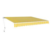 vidaXL Toldo plegable de operación manual 400 cm amarillo y blanco