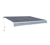 vidaXL Toldo plegable de operación manual 400 cm azul y blanco