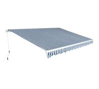 vidaXL Toldo plegable de operación manual 450 cm azul y blanco