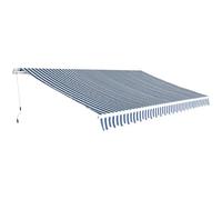 vidaXL Toldo plegable de operación manual 500 cm azul y blanco