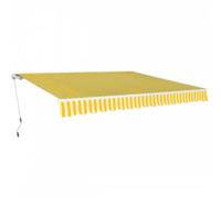 vidaXL Toldo plegable de operación manual 600 cm amarillo y blanco