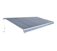 vidaXL Toldo plegable de operación manual 600 cm azul y blanco
