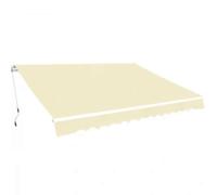 vidaXL Toldo plegable de operación manual 600 cm color crema