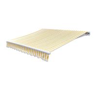 vidaXL Toldo plegable motorizado 400 cm Amarillo y blanco para terraza y balcón