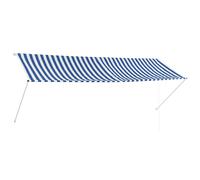vidaXL Toldo retráctil 350x150 cm azul y blanco