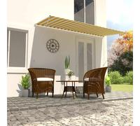 vidaXL Toldo retráctil 400x150 cm amarillo y blanco