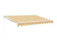 vidaXL Toldo retráctil Aluminio y Tela Blanco y Amarillo 3x2,5 m
