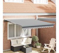 vidaXL Toldo retráctil aluminio y tela gris antracita y blanco 3x2,5 m