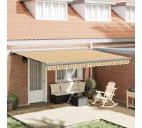 vidaXL Toldo retráctil Amarillo y Gris 400 x 300 cm Lona y Aluminio