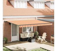 vidaXL Toldo Retráctil Poliéster y Acero 450 x 350 cm Multicolor Amarillo Y Naranja