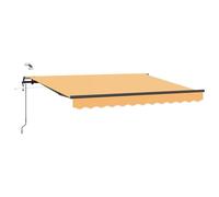 VidaXL Toldo retráctil Arena 350 x 250 cm Poliéster, Balcón, Jardín y Terraza, Solución de sombra rectangular Moderno, Estor retráctil, resistente a los rayos UV, exterior