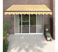 vidaXL Toldo retráctil automático amarillo y blanco 3x2,5 m