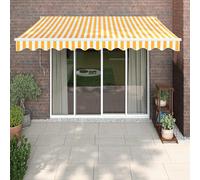 vidaXL Toldo retráctil automático amarillo y blanco 3x2,5 m