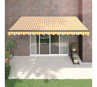 vidaXL Toldo retráctil automático amarillo y blanco 4,5x3 m