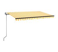 vidaXL Toldo retráctil automático amarillo y blanco 400x350 cm