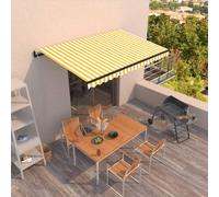 vidaXL Toldo retráctil automático amarillo y blanco 400x350 cm