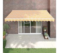 vidaXL Toldo retráctil automático amarillo y blanco 4x3 m