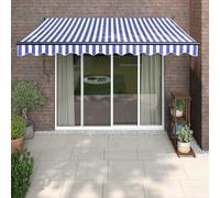 vidaXL Toldo retráctil automático azul y blanco 3x2,5 m