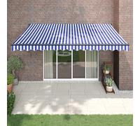 vidaXL Toldo retráctil automático azul y blanco 4,5x3 m