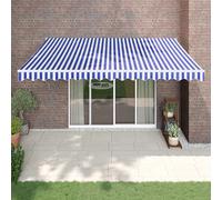 vidaXL Toldo retráctil automático azul y blanco 4x3 m