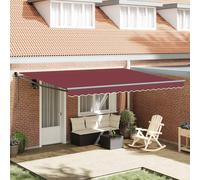 vidaXL Toldo retráctil automático burdeos 450x300 cm