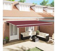 vidaXL Toldo retráctil automático burdeos 500x300 cm