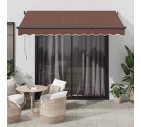 vidaXL Toldo retráctil automático con LEDs marrón 350x250 cm