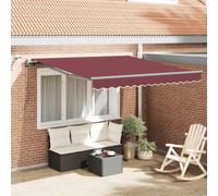 vidaXL Toldo retráctil automático con luces LED burdeos 300x250 cm