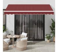 vidaXL Toldo retráctil automático con luces LED burdeos 350x250 cm