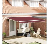 vidaXL Toldo retráctil automático con luces LED burdeos 400x300 cm