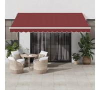 vidaXL Toldo retráctil automático con luces LED burdeos 400x350 cm